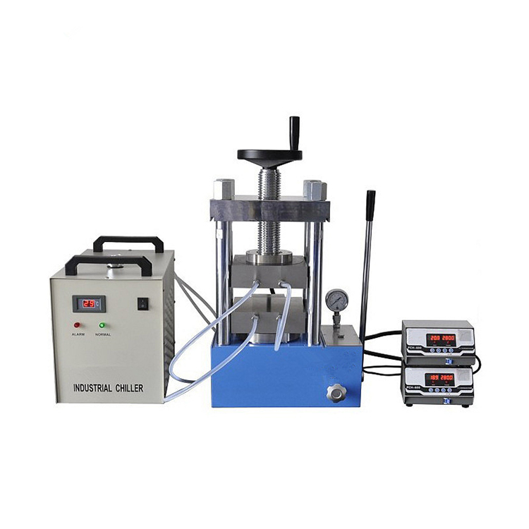 500°C 30Ton Manual Hydraulic Benchtop Heated Lab Press With Double Heating Plate