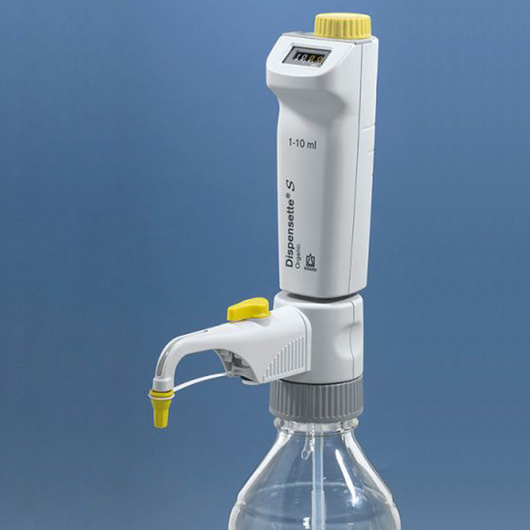 Adjustable Digital Dispensette S Bottletop Dispenser For Lithium Battery Electrolyte, with Recirculation Valve