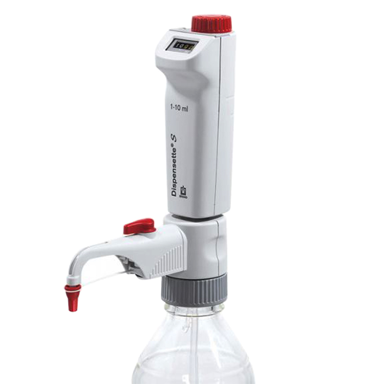 Adjustable Digital Dispensette S Bottletop Dispenser For Lithium Battery Electrolyte, with Recirculation Valve